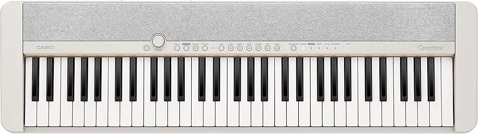 Casio Casiotone CT-S1 – Teclado retrô sensível ao toque de 61 teclas | Design elegante e portátil para iniciantes e profissionais | Piano de cauda estéreo + 60 tons AiX | Conectividade USB-MIDI |