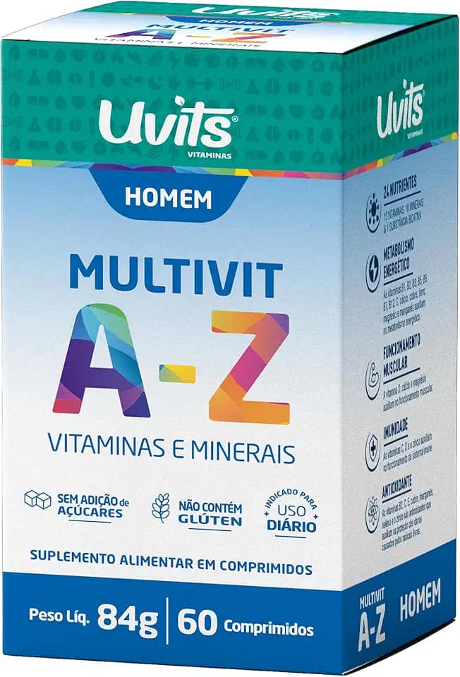 Multivitaminico MultiVit A-Z Homem 60 Comprimidos - Uvits