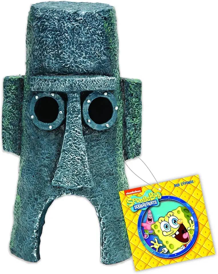 Penn-Plax Estátua De Aquário Ilha Lula Bob Esponja Casa Cinza 15 Cm - Pds-030172045806