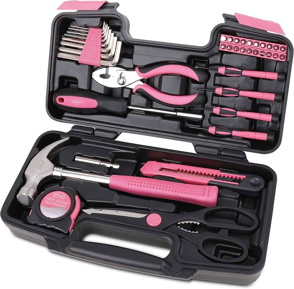 Apollo Tools Conjunto De Ferramentas Domésticas 39 Peças Rosa