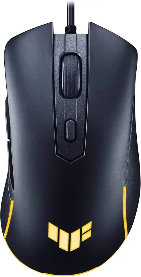 ASUS TUF Gaming Mouse para jogos M3 Gen II, com fio, 59 g leve, IP56 resistente a poeira e água, proteção antibacteriana, sensor óptico 8K DPI, 6 botões programáveis, pés de mouse de teflon, preto