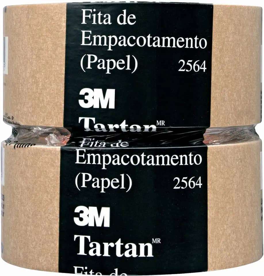 Scotch, 3M, Fita de Empacotamento, Tartan, Papel, Marrom, 50mmx50m, 2 rolos