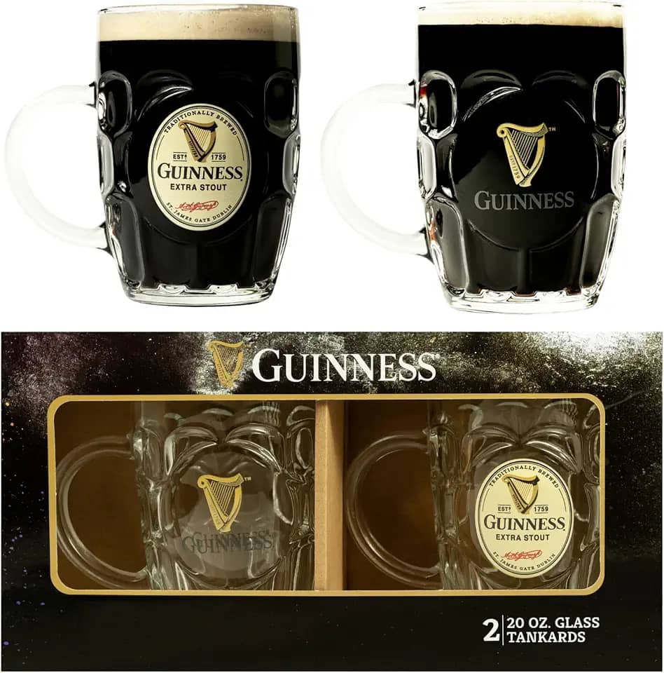 LORD'S ROCKS Copos de cerveja Guinness de 590 ml, embalagem dupla, regatas compatíveis | Mercadoria oficial certificada | Presente ideal para amantes de cerveja
