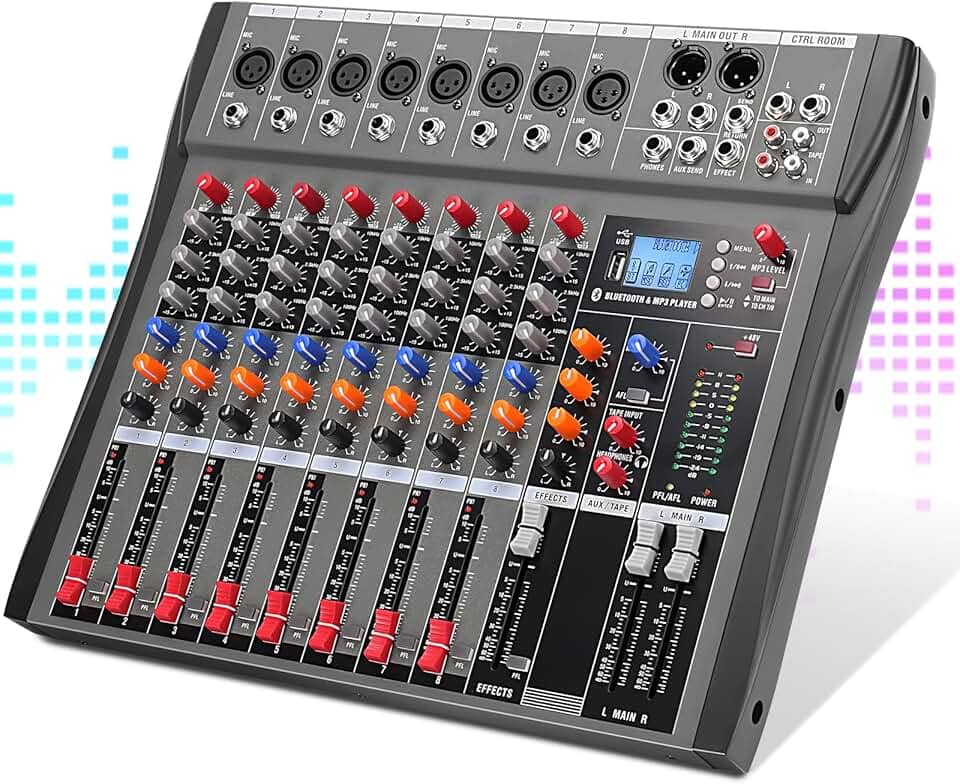 Console de Mistura, Mesa de Som, Mesa de Som Digital, Mesa de Som 8 Canal, Mesa Som, Banda de Áudio de Dj, Entrada Usb, Misturador Profissional