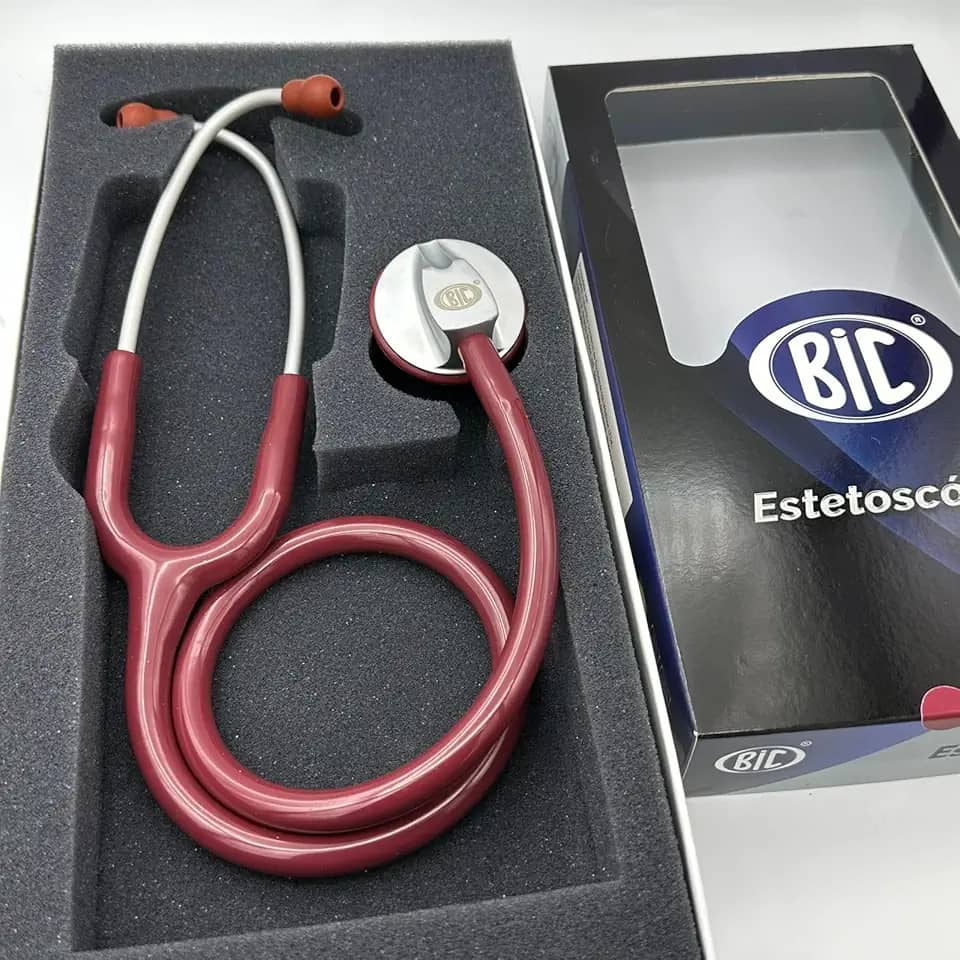 Estetoscópio Adulto Unisson Standard Vinho BIC ES1129 - Ideal para Estudantes Enfermagem e Veterinária