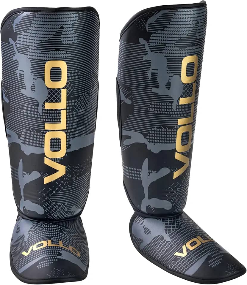 Protetor de Canela Caneleira Muay Thai Kickboxing PU Vollo