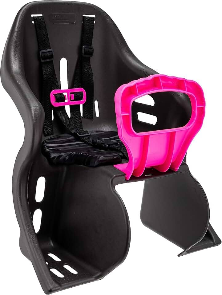 CADEIRINHA TRASEIRA KID BIKE GRAFITE COM ROSA