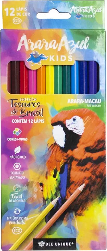 Lápis de Cor 12 Cores Aquarelável Triangular Madeira