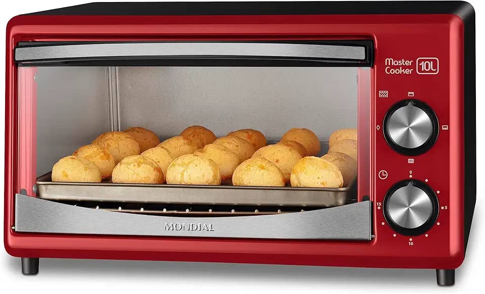 MONDIAL Forno Elétrico Master Cooker 10L, Vermelho/Preto, 650W, 220V - FR-20