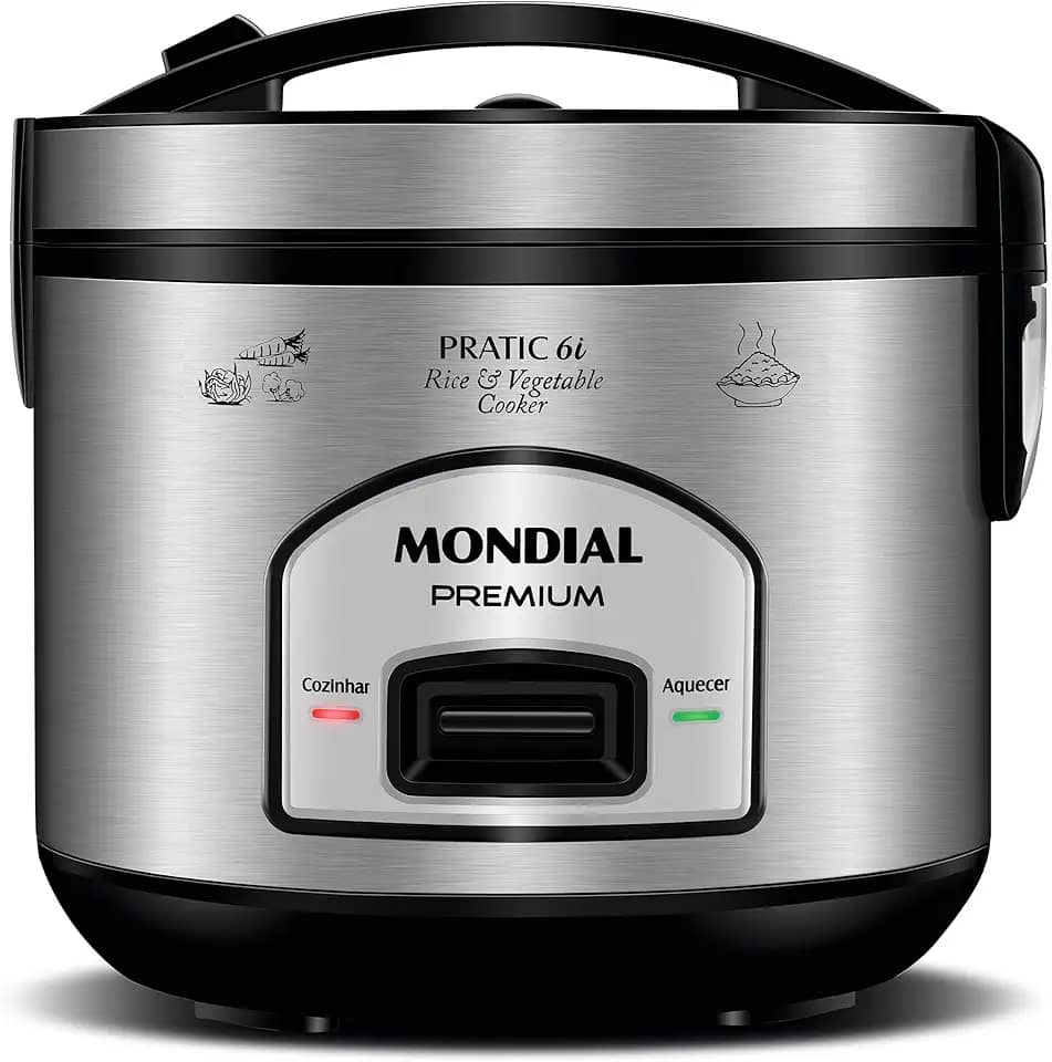 Panela Elétrica de Arroz, Mondial, Preto/Inox, 500W, 220V - PE-43-6X