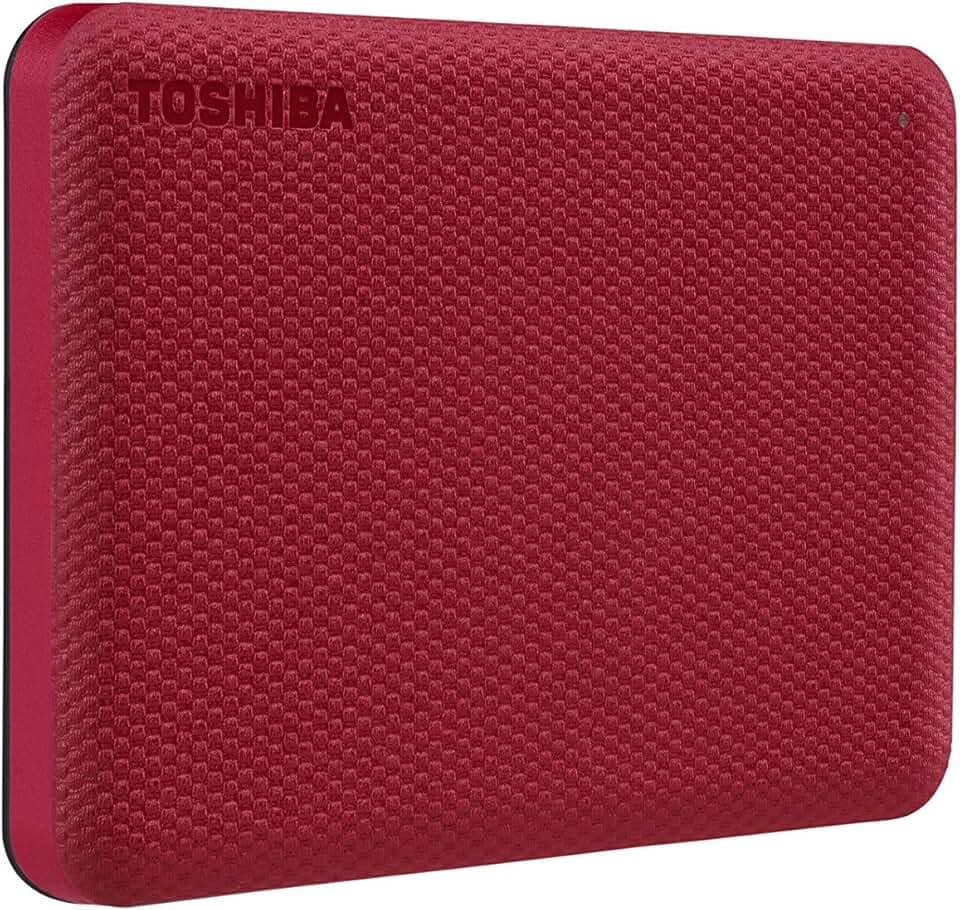 TOSHIBA HD Externo Portátil 1TB Canvio Advance USB 3.0 Vermelho - HDTCA10XR3AA