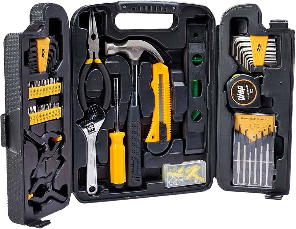 WAP Kit de Ferramentas Manuais MKF132 com 132 Peças e Maleta Organizadora
