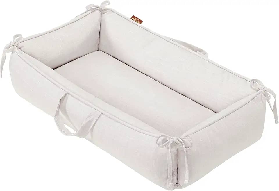 Ninho Redutor de Berço Linho Bege Mescla