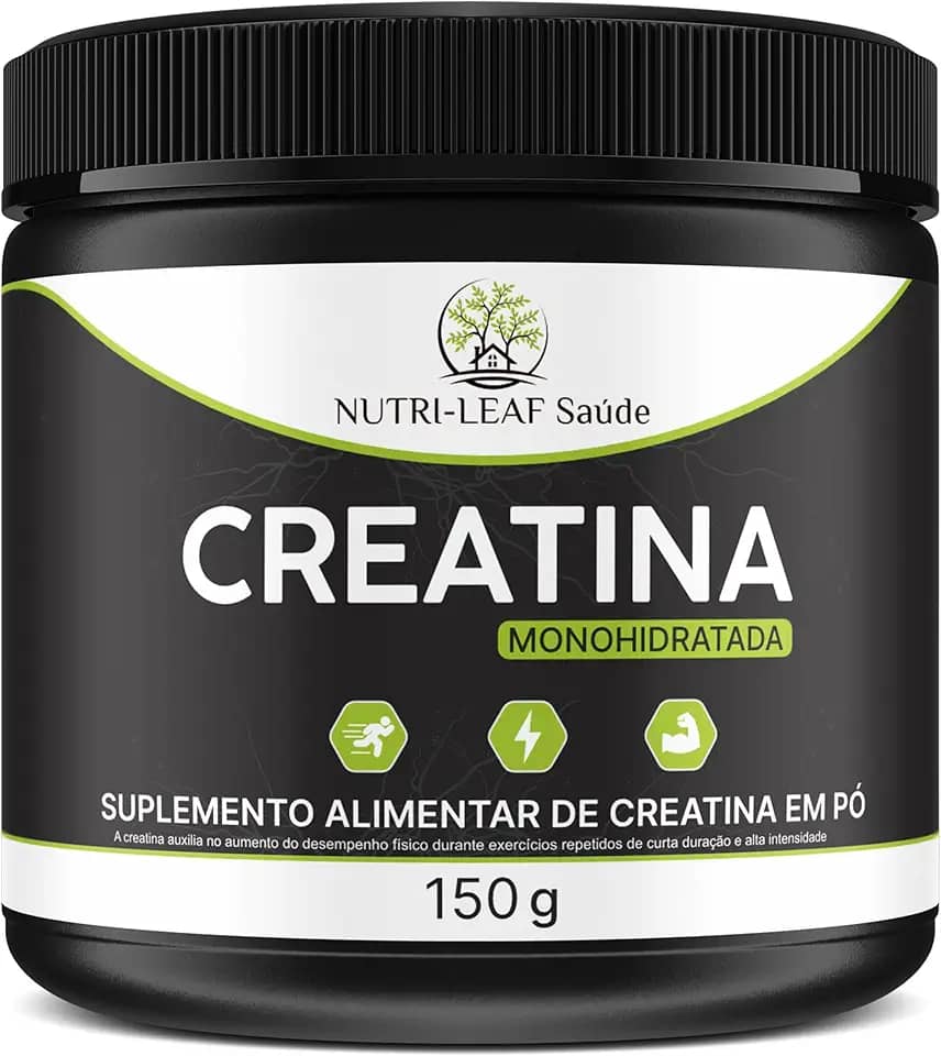 Creatina Monohidratada 100% Pura em Pó – Força Resistência Massa Muscular Energia Recuperação Rápida Treino Intensivo – Micronizada Absorção Eficaz – Suplemento Nutrição Esportiva – NUTRI-LEAF Saúde