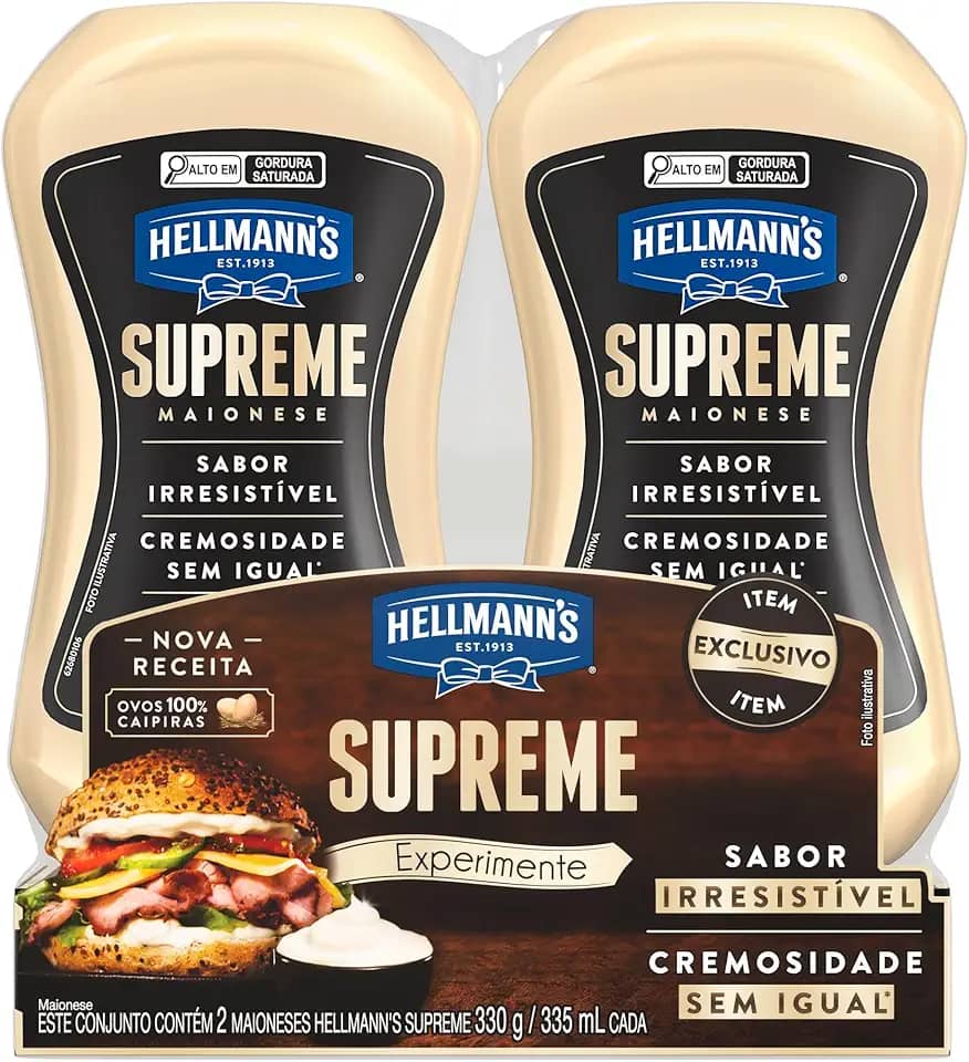 Pack Maionese Hellmann's Supreme Squeeze 330g 2 unidades (Embalagem pode variar)