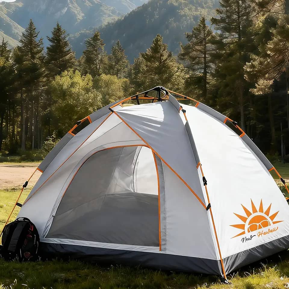 Barraca de Camping Automática 2 Pessoas,Impermeável com Proteção UV e Resistente a Chuva e Vento