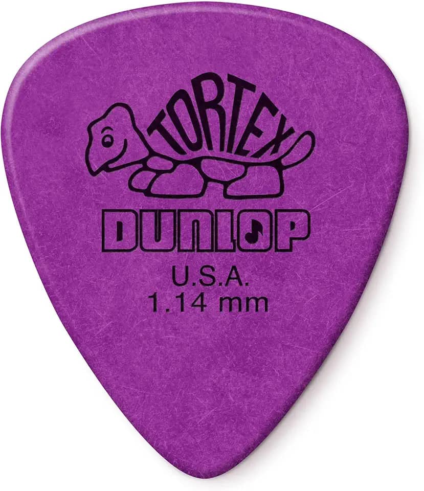 Palheta de guitarra Dunlop Tortex Standard – de 1,14 mm, roxo, pacote com 12