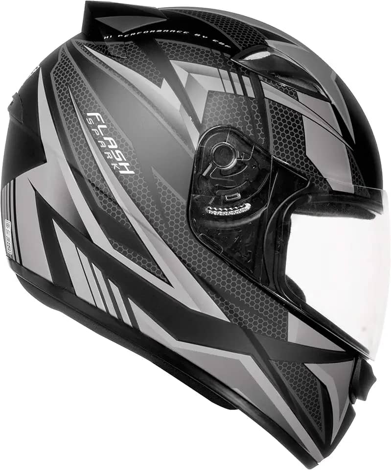 Capacete EBF Capacetes New Spark Flash 61/Preto Fosco/Prata