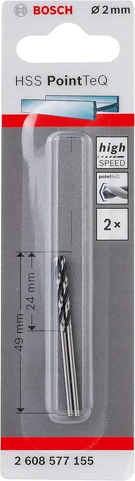 Bosch Brocas para Metal Aço Rápido HSS-PointTeQ 2,0mm