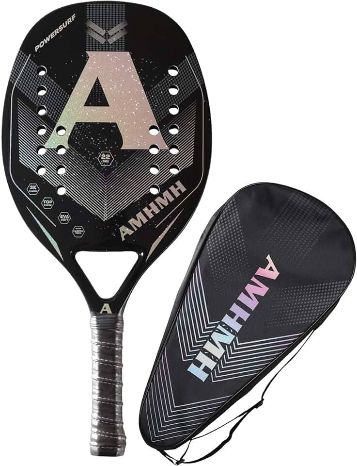 Raquete de Beach Tennis Profissional de Fibra de Carbono 3K e Bolsa porta-raquete