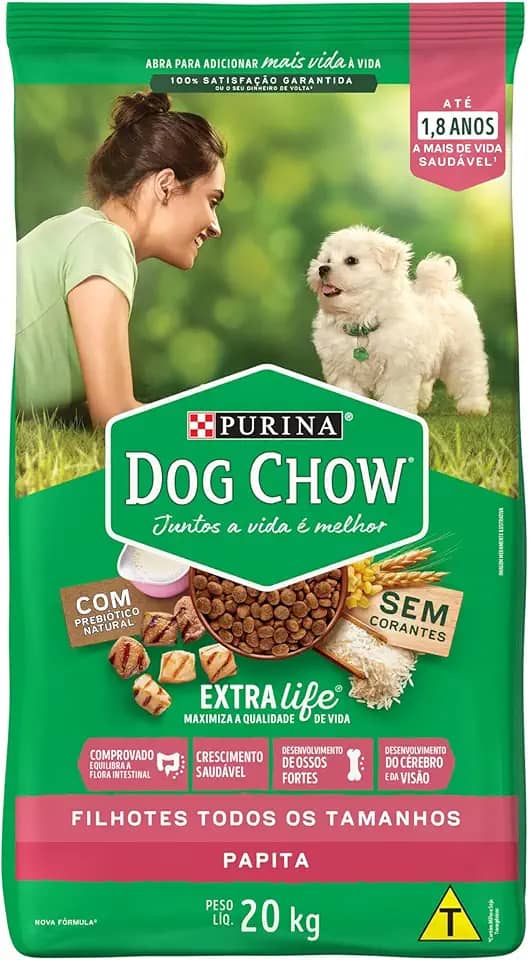 Ração DOG CHOW Extra Life Papita Filhotes 20kg