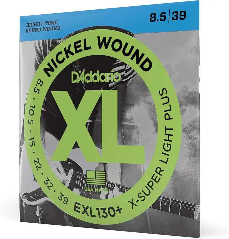 Encordoamento Para Guitarra .008-.038 Com Corda Extra Tensão Balanceada D'Addario XL Nickel Wound EXL130+