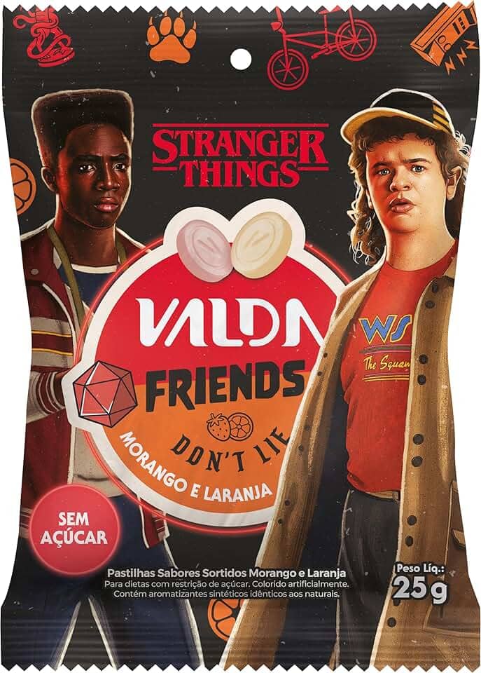 VALDA FRIENDS STRANGER THINGS MORANGO E LARANJA 10X25G