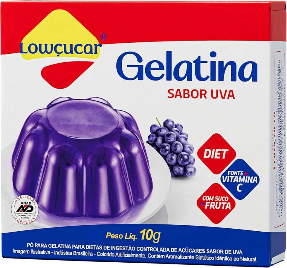 Lowcucar Gelatina Zero Uva 10G