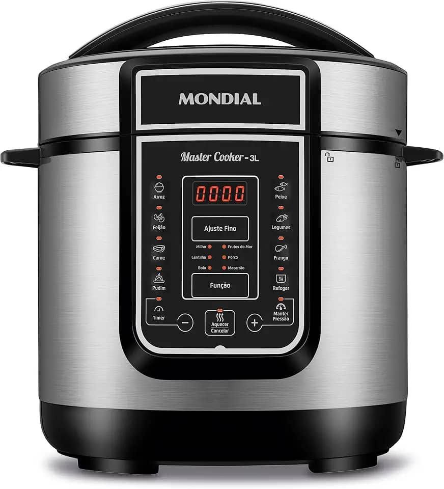 MONDIAL Panela de Pressão Elétrica, Master Cooker - 3L, 220V, Preto, 700W - PE-40