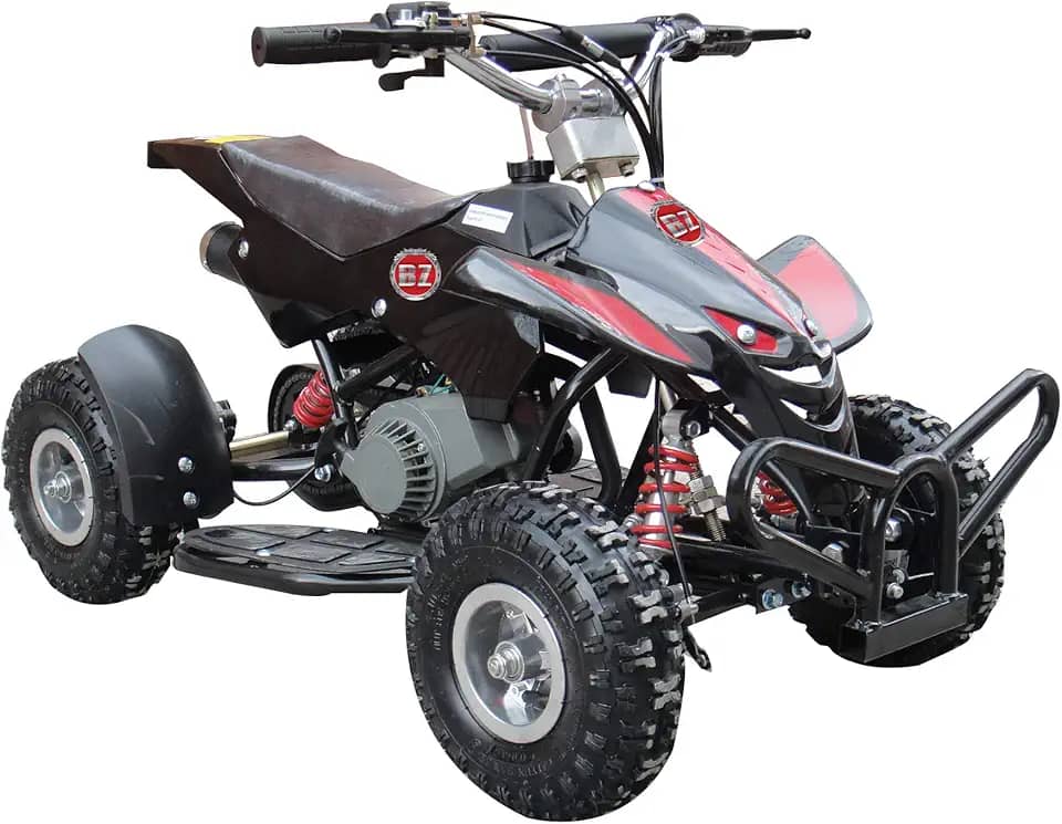 Quadriciclo 49cc BZ Dino Preto Automático, Partida a Corda, a Gasolina com Óleo 2 Tempos BARZI MOTORS