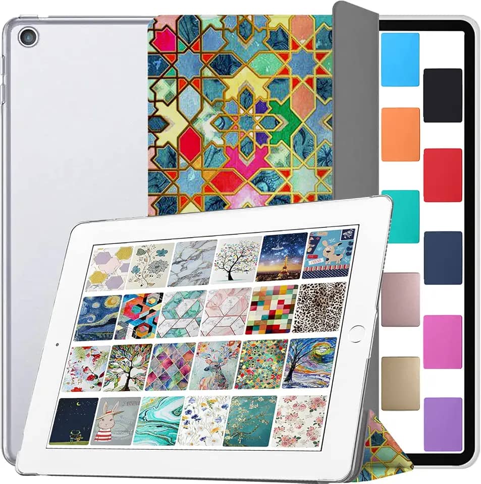 iPad 7,9 polegadas Mini 3 2 1 Geração [iPad Mini 3ª 2ª 1ª] A1599 A1489 A1432 MGNV2LL/A MGYE2LL/A MGNR2LL/A ME276LL/A ME277LL/A Capa impressa traseira rígida fosca translúcida - Damasco