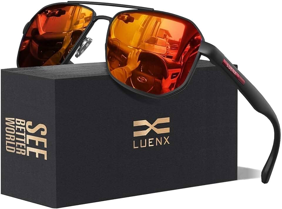 Óculos de sol aviador masculino com lentes polarizadas quadradas de polígono – Proteção UV 400 com acessórios