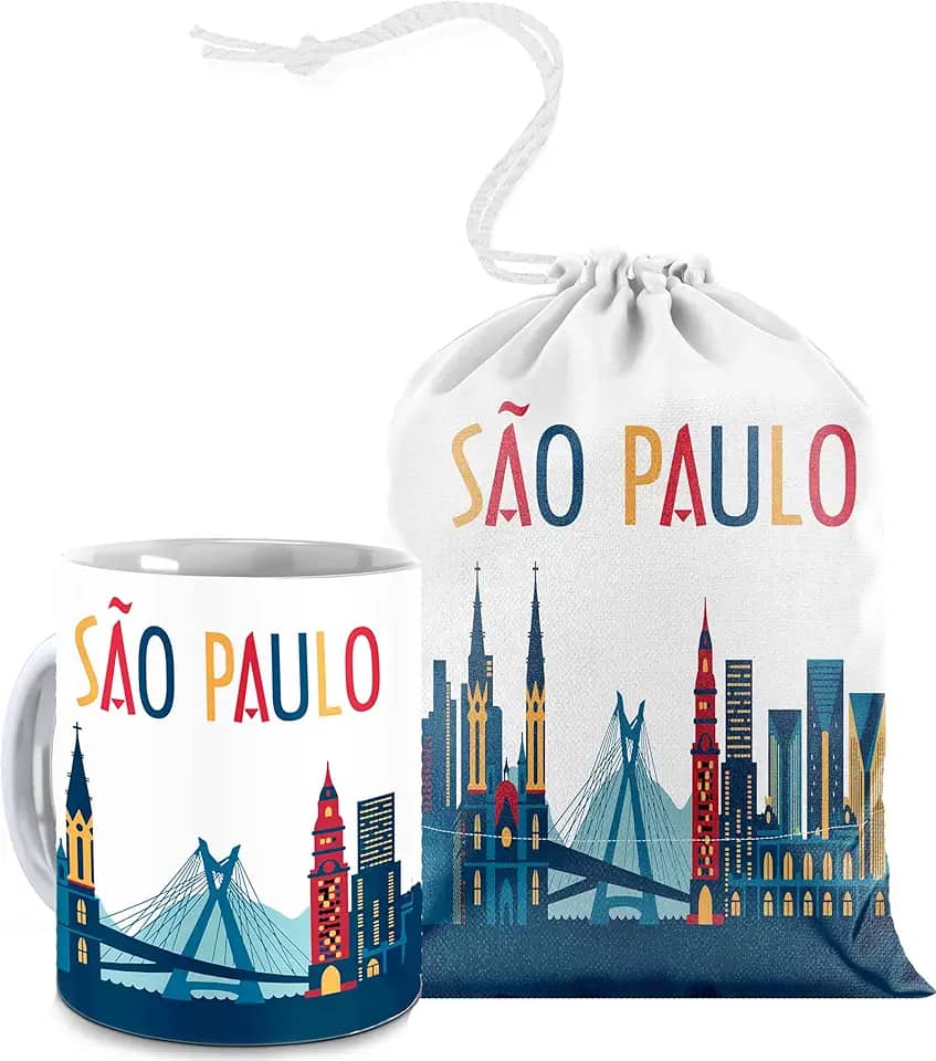 Caneca Com Saquinho Da Cidade De São Paulo Brasil Skyline