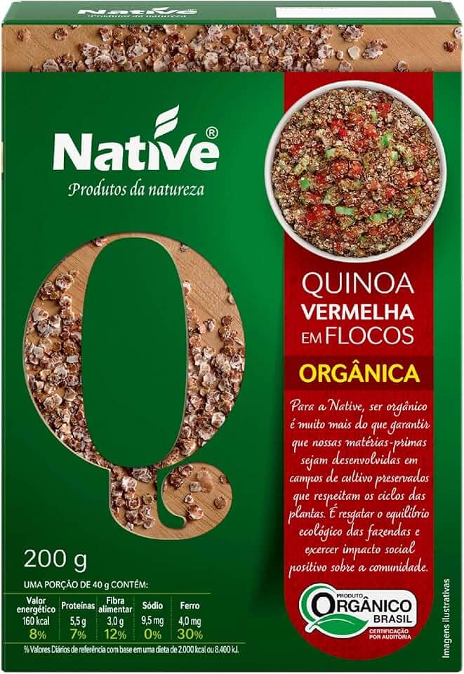 Flocos Quinoa Vermelha Orgânica, Native, 200 g