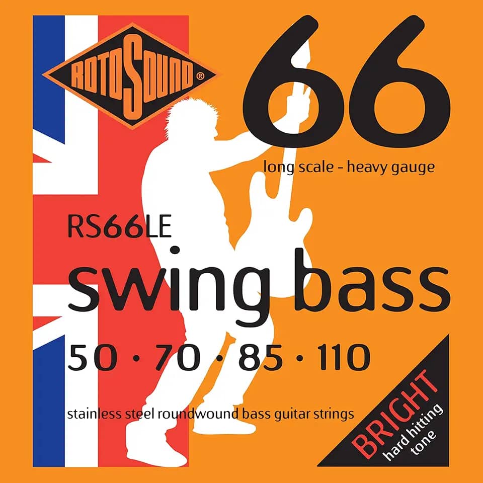 Rotosound Cordas de Baixo de Aço Inoxidável RS66LE Swing Bass 66 (50 70 85 110)