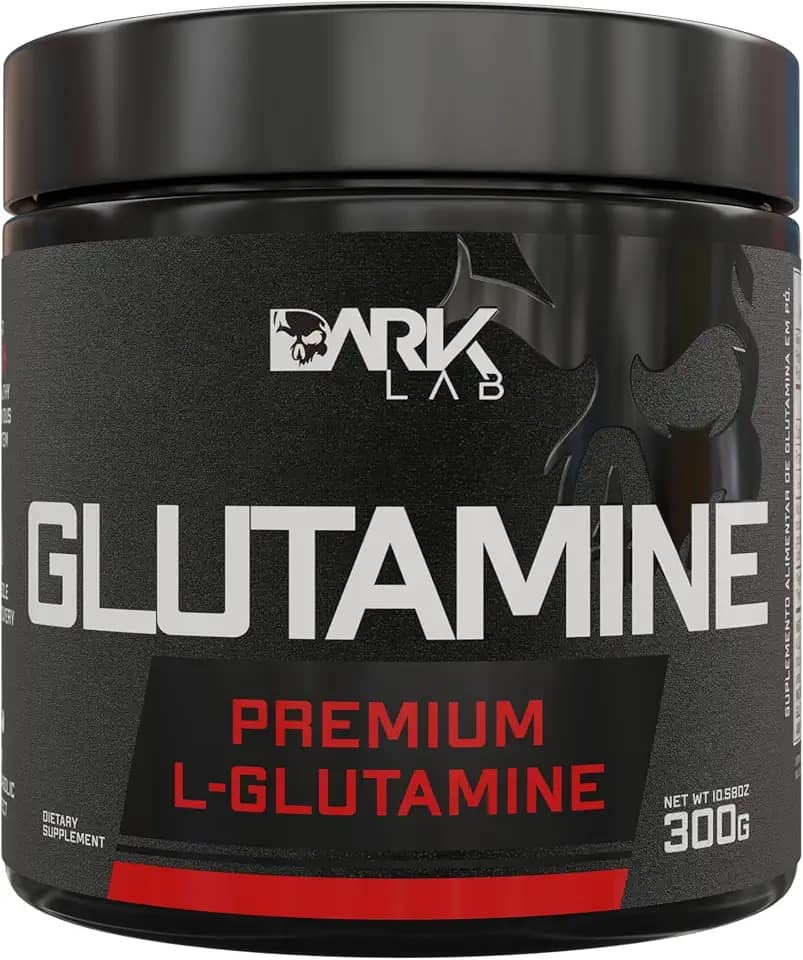 Glutamina Dark Lab 100% Pura, 300g, Recuperação Muscular e Sistema Imunológico