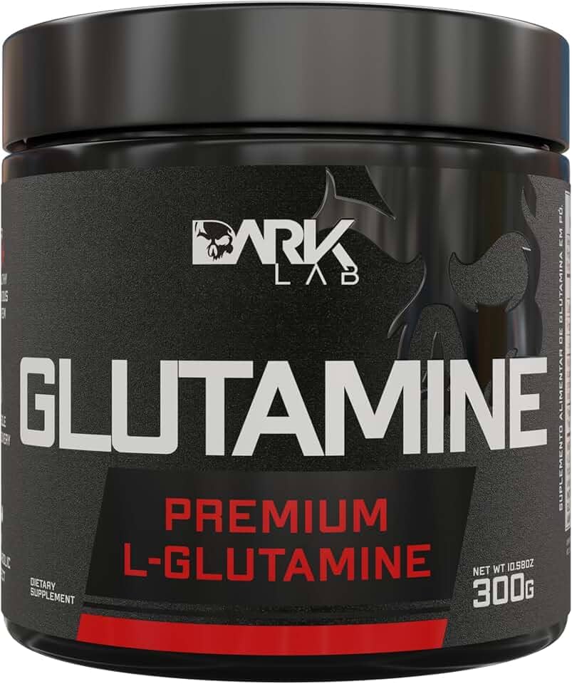 Glutamina Dark Lab 100% Pura, 300g, Recuperação Muscular e Sistema Imunológico