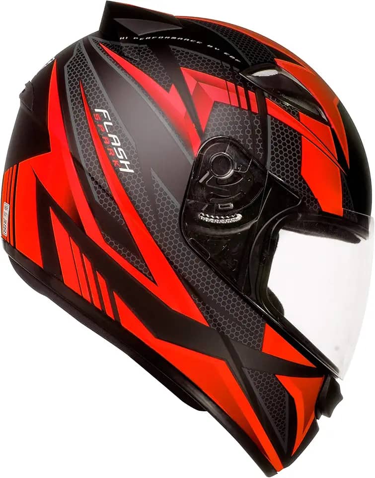 Capacete Ebf New Spark Flash 61/Preto Fosco/Vermelho
