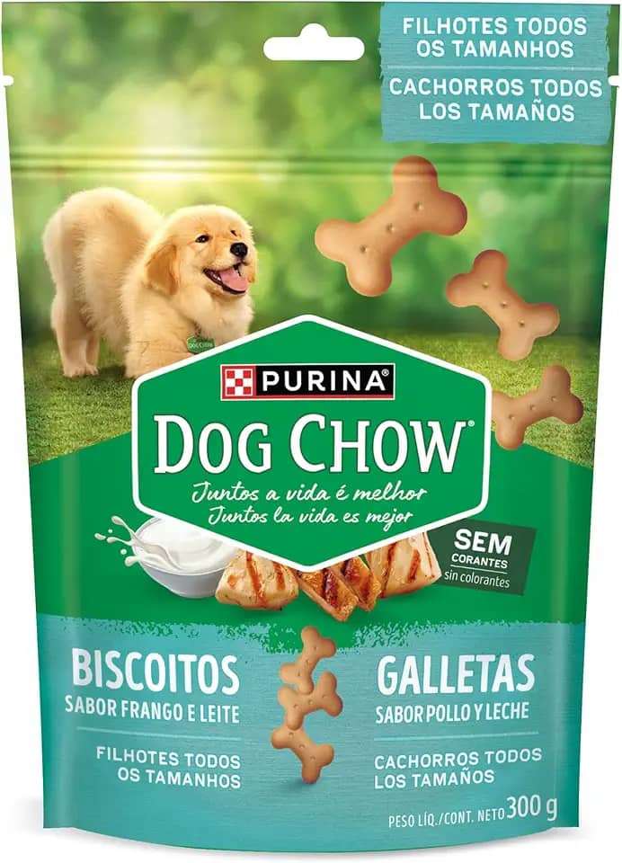 DOG CHOW Biscoitos Frango & Leite Filhotes 300g