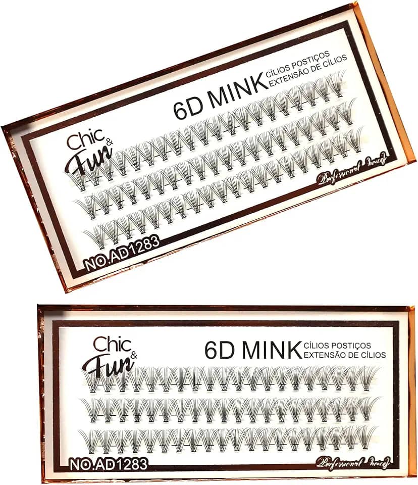 Cílios Postiços Mink Russo Cilios Tufinho 10p 12p 6d 0.10d, Chic & Fun (10p 14mm, 2cx)