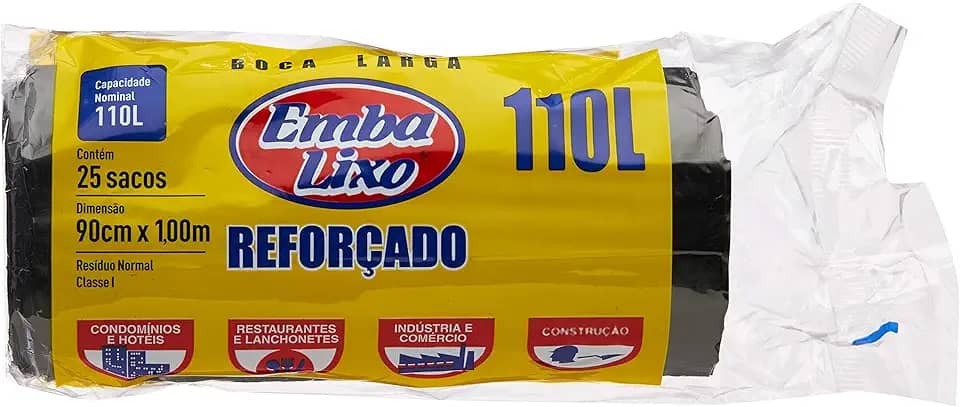 Saco Lixo Embalixo Profissional Boca Larga Reforçado 110Litros