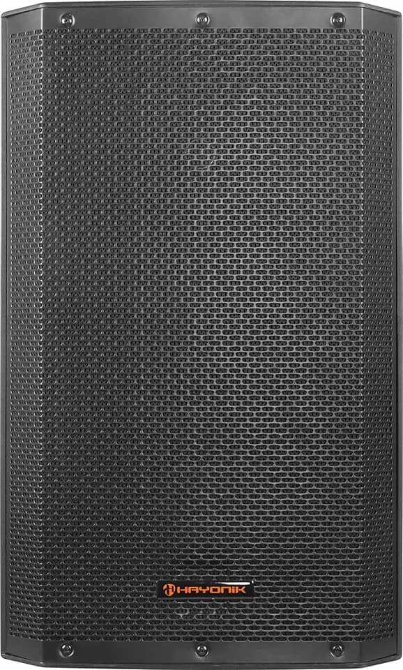 HAYONIK, Caixa Ac. Ativa/Amplificada 960W, Falante 15', Driver Titânio 1,75', USB, Entrada P/Mic, Bluetooth 5.0, Rádio FM, Controle App, 480W RMS, Saída Passiva - PRO15