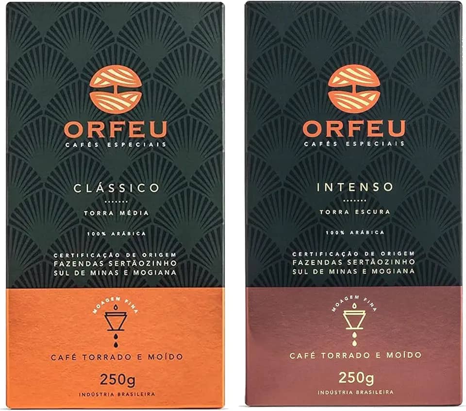 Café Torrado e Moído Orfeu Clássico e Intenso - Combo 2 x 250g