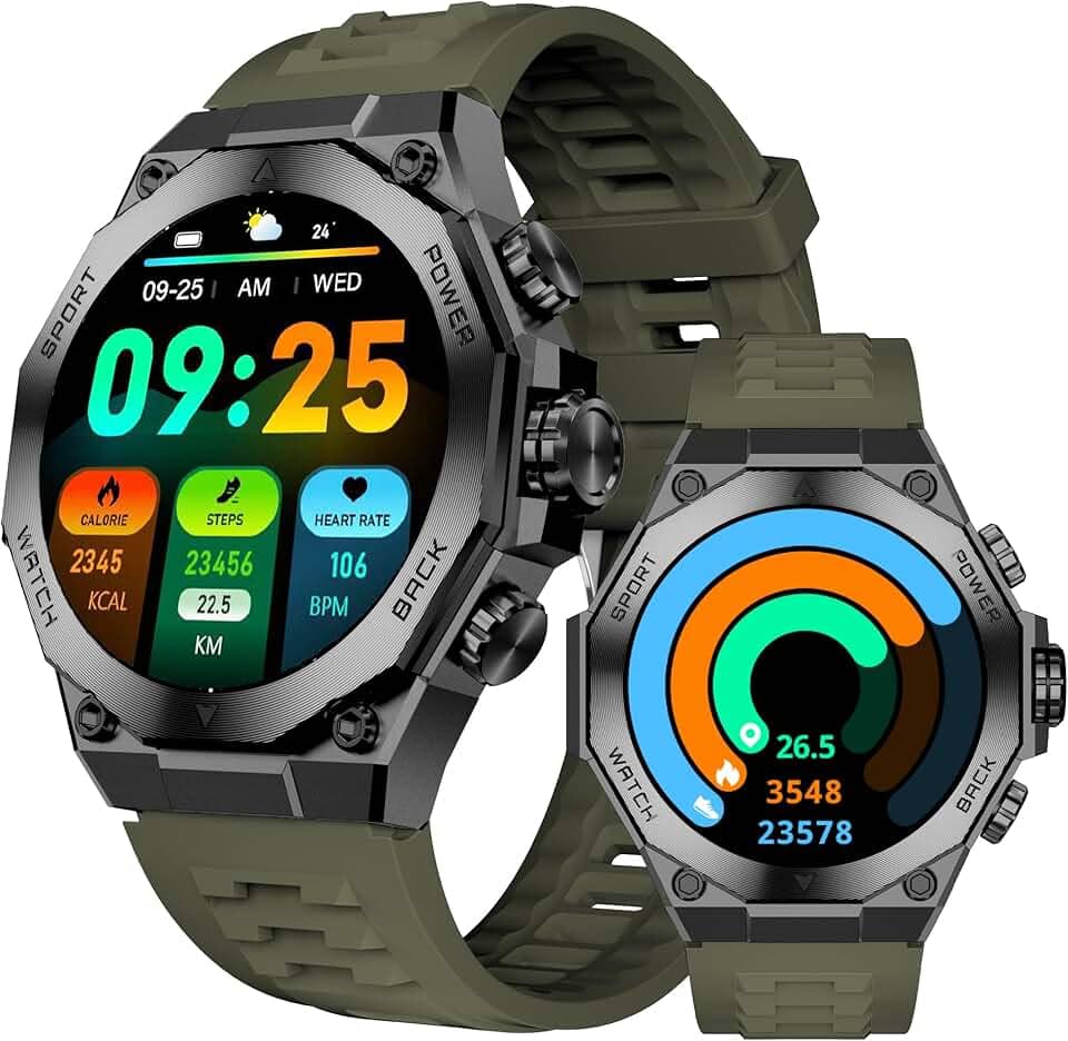 Relogio Inteligente AURAFIT Smartwatch Relógio Inteligente Masculino, com Tela AMOLED 3,6 cm, AI ChatGPT IP67 à Prova d'Água, Chamadas Bluetooth, 150+ Monitoramento Esportivo