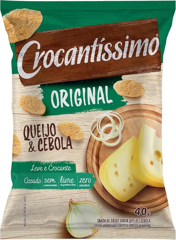 Snack De Trigo Assado Crocantissimo Queijo E Cebola 40G