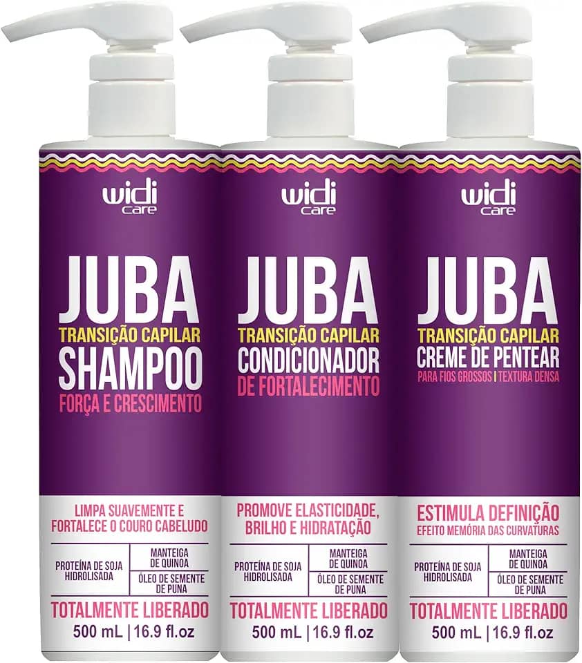 Kit Widi Juba Transição Capilar Shampoo, Condicionador e Creme Denso