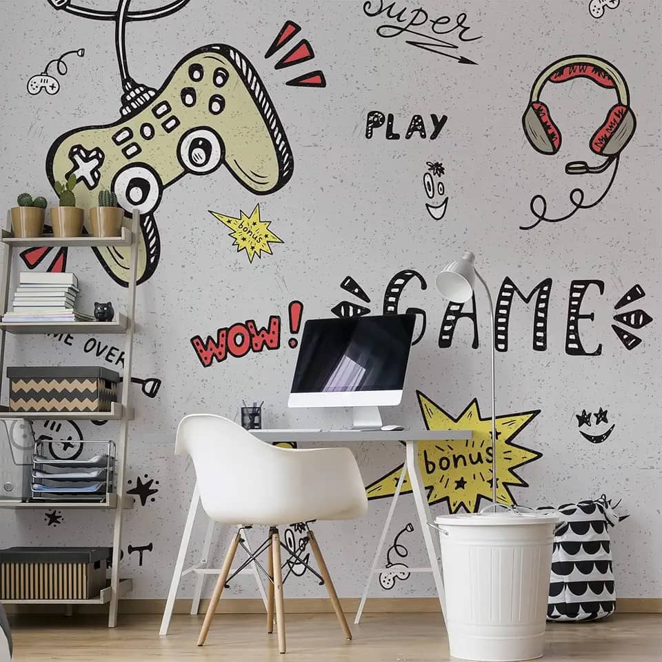 Papel de Parede Video Game para Quarto Gamer Painel 6m²