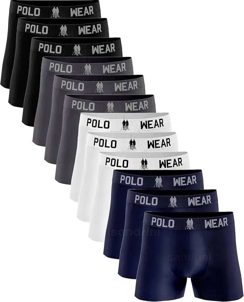 Kit 12 Cuecas Boxer Polo Wear