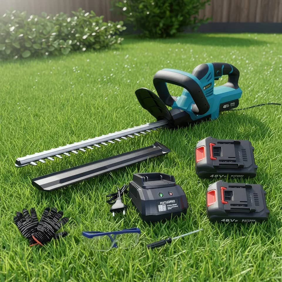 Aparador de Grama e Cerca Viva Podador a Bateria 48v Profissional 1200W Portátil Sem Fio