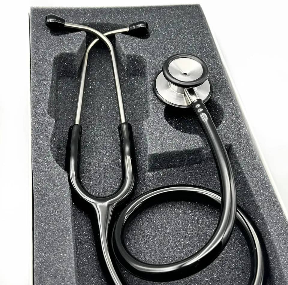 Estetoscópio Adulto Duplo Inox Eternity Es1501 BIC Preto - Ideal enfermagem e estudantes 05 Anos de Garantia